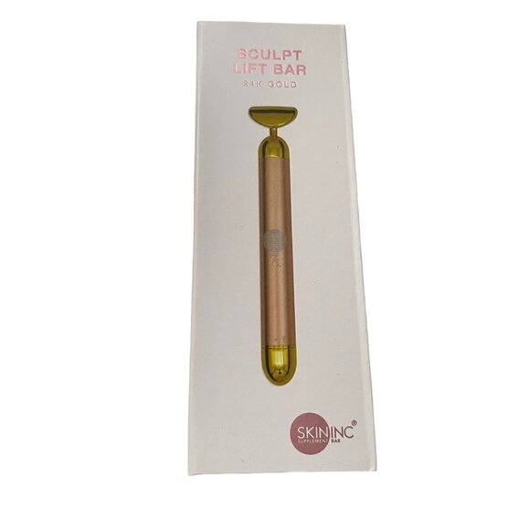 Skin INC BNIB Pulsating Massager De-Stressing Detoxing Sculpt Lift Bar 24K Gold - Picture 2 of 7